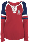 St Louis Cardinals Womens Lace Up T-Shirt - Red