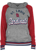 St Louis Cardinals Womens Triblend Hooded Sweatshirt - Grey