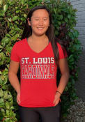 St Louis Cardinals Womens Foil T-Shirt - Red