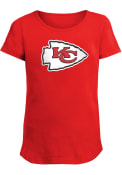 Kansas City Chiefs Girls New Era Glitter Primary Logo Fashion T-Shirt - Red