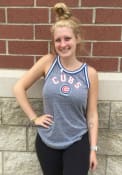 Chicago Cubs Womens Flocked Triblend Tank Top - Grey