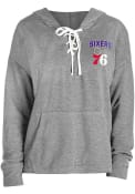 Philadelphia 76ers Womens Novelty Hooded Sweatshirt - Grey