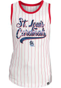 St Louis Cardinals Girls Pinstripe Wordmark Tank Top - White