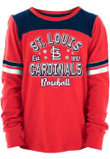 St Louis Cardinals Girls Home Run Long Sleeve T-shirt - Red
