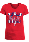 Texas Rangers Girls Multi Font T-Shirt - Red