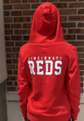 Cincinnati Reds Womens Fleece Full Zip Jacket - Red
