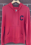 Cleveland Indians Womens Fleece Full Zip Jacket - Red