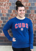 Chicago Cubs Womens Mineral Wash Pullover Crew Sweatshirt - Blue