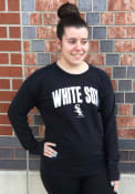 Chicago White Sox Womens Mineral Wash Pullover Crew Sweatshirt - Black