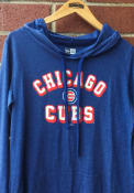 Chicago Cubs Womens Burnout Wash Hooded Sweatshirt - Blue
