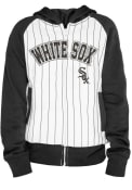 Chicago White Sox Girls Pinstripe Full Zip Jacket - White