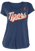 Detroit Tigers Womens Slub T-Shirt - Navy Blue