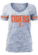Detroit Tigers Womens Space Dye T-Shirt - Navy Blue