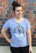 Chicago White Sox Womens Novelty Space Dye Knot Crew T-Shirt - Black