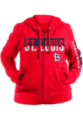 St Louis Cardinals Womens Brushed Full Zip Jacket - Red