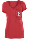 St Louis Cardinals Womens Pigment Dye T-Shirt - Red