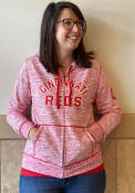Cincinnati Reds Womens Novelty Space Dye Full Zip Jacket - Red