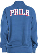 Philadelphia 76ers Womens Triblend 1/4 Zip Pullover - Blue
