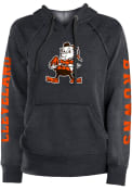 Cleveland Browns Womens Fleece Hooded Sweatshirt - Charcoal