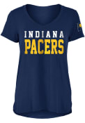 Indiana Pacers Womens Rayon T-Shirt - Navy Blue