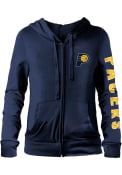 Indiana Pacers Womens Fleece Full Zip Jacket - Navy Blue