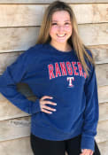 Texas Rangers Womens Mineral Wash Pullover Crew Sweatshirt - Blue