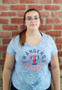Texas Rangers Womens Novelty Space Dye Knot Crew T-Shirt - Blue