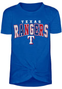 Texas Rangers Girls Twist Knot Fashion T-Shirt - Blue