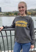 Pittsburgh Steelers Womens Comfort Colors Crew Sweatshirt - Grey
