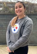 Pittsburgh Steelers Womens Cozy Crew Sweatshirt - Grey