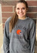 Cleveland Browns Womens Cozy Crew Sweatshirt - Grey