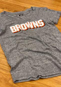 Cleveland Browns Womens Stacked Font T-Shirt - Grey