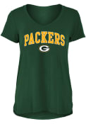 Green Bay Packers Womens Rayon T-Shirt - Green