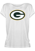 Green Bay Packers Womens Back Tie T-Shirt - White
