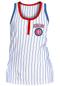 Chicago Cubs Womens Pinstripe Tank Top - White