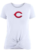Cincinnati Reds Womens Front Twist T-Shirt - White