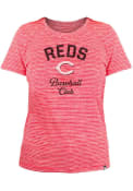 Cincinnati Reds Womens Space Dye T-Shirt - Red