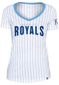 Kansas City Royals Womens Pinstripe T-Shirt - White