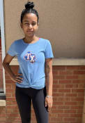 Texas Rangers Womens Front Twist T-Shirt - Light Blue