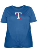 Texas Rangers Womens Front Twist T-Shirt - Blue