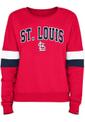St Louis Cardinals Womens Contrast Crew Sweatshirt - Red