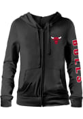 Chicago Bulls Womens Fleece Full Zip Jacket - Black