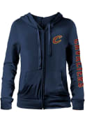 Cleveland Cavaliers Womens Fleece Full Zip Jacket - Navy Blue