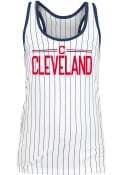 Cleveland Indians Womens Pinstripe Tank Top - White