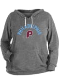 Philadelphia Phillies Womens Bi Blend Hooded Sweatshirt - Grey