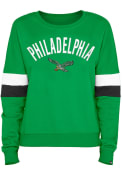 Philadelphia Eagles Womens Contrast Crew Sweatshirt - Kelly Green