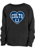 Indianapolis Colts Girls Big Heart Crew Sweatshirt - Black