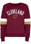 Cleveland Cavaliers Womens Contrast Crew Sweatshirt - Maroon