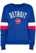 Detroit Pistons Womens Contrast Crew Sweatshirt - Navy Blue