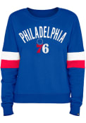 Philadelphia 76ers Womens Contrast Crew Sweatshirt - Blue